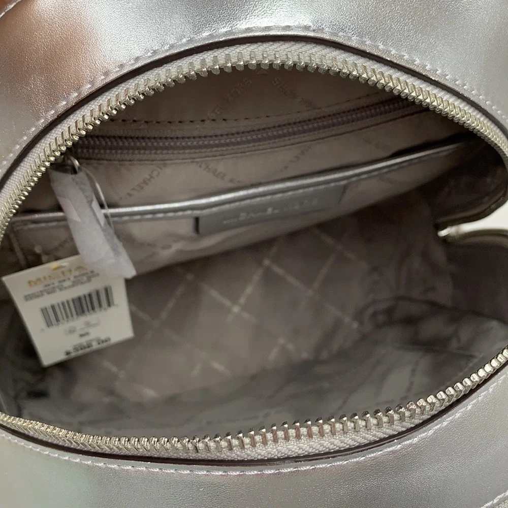 Michael Kors Jet Set Girls Adina Medium Backpack Bright White Silver Multi - Picture 13 of 15
